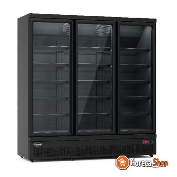 Refrigerator 3 glass doors black jde-1530r bl