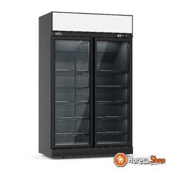 Refrigerator 2 glass doors black ins-1000r bl