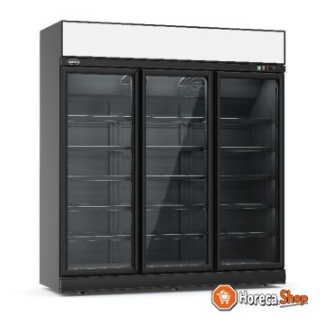 Refrigerator 3 glass doors black ins-1530r bl