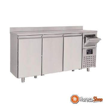 600 refrigerated counter 3 doors with disposal drawer for coffee