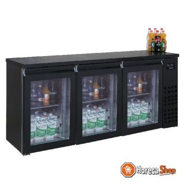 Bar cooler black 3 glass doors