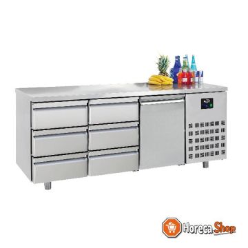 700 refrigerated counter 1 door 6 drawers