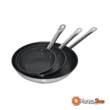 Frying pan stainless steel teflon ø28 3.1l