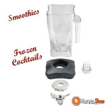 Square lexan cup 2 liters with lid and knife