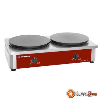 Double electric pancake tray high efficiency, Ø 400 mm  enamelled
