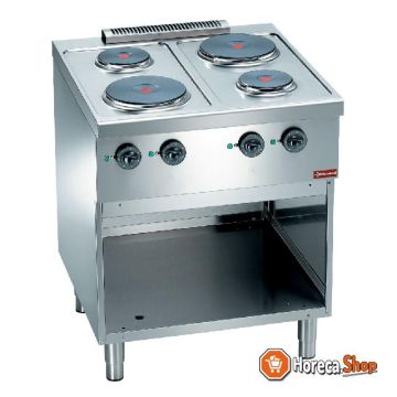 Electric stove, 4 round cooking plates, on cupboard