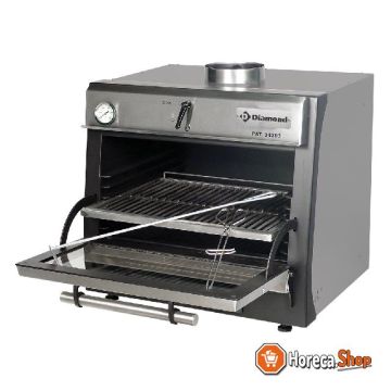 Charcoal oven bbq, gn 1 1 (60 kg   h)   stainless steel