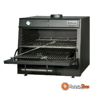 Charcoal oven bbq, gn 1 1 gn2   4 (75 kg   h)   black