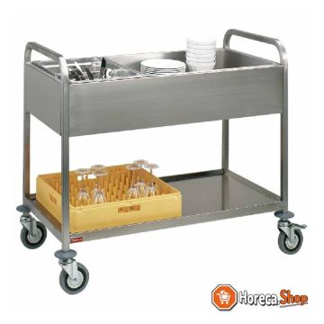 Serving trolley in stainless steel, 3x gn 1 1, under tablet