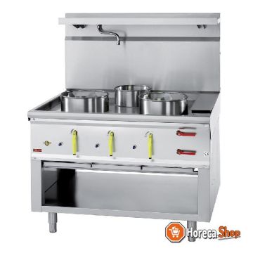 Wok stove 3 burners with water curtain