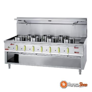 Wok stove 7 burners with water curtain
