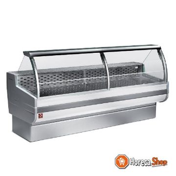 Refrigerated display counter, curved window, ventilated, with reserve