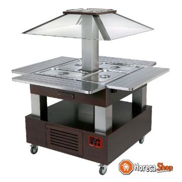 Island buffet - salad bar, chilled, motorized dome 4x gn 1   1-150 (wengé wood)