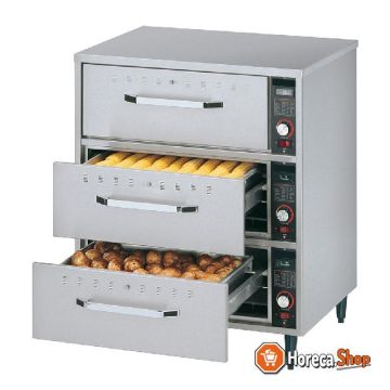 Table-top warming unit, 3 drawers