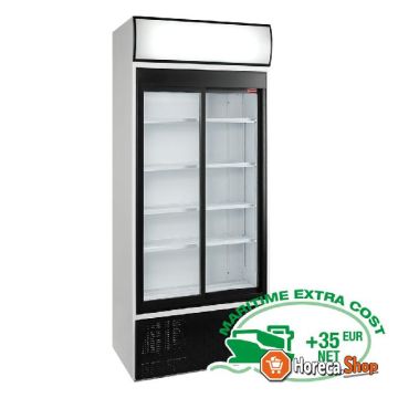 Display cabinet positive t °, ventilated, 760l., 2 sliding doors, with light box