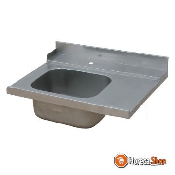 Connecting table with pre-wash tub  left
