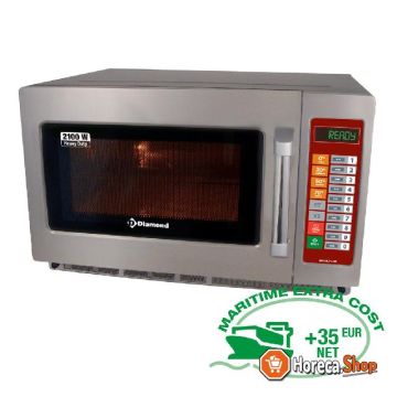 Microwave oven in stainless steel, (gn 2 3), 2100 w. (34 lt), digital