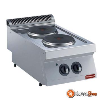 Electric cooking stove with 2 round plates -top-