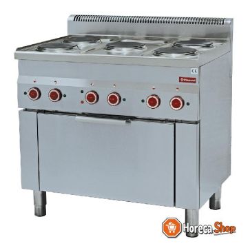 Stove 5 hobs and electric convection oven gn 1 1