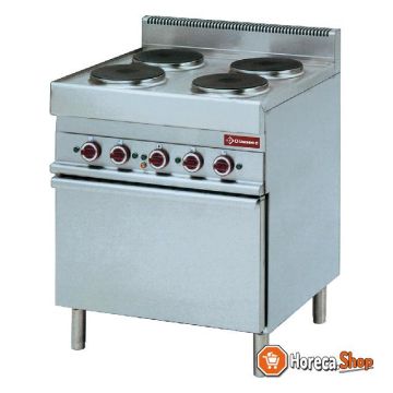 Electric stove with 4 round hobs with convection oven gn 1 1