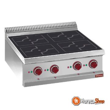 Electric stove, 4 induction zones - top -