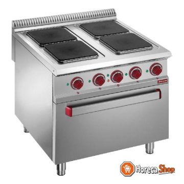 Electric stove with 4 square hobs on electric gn 2 1 oven