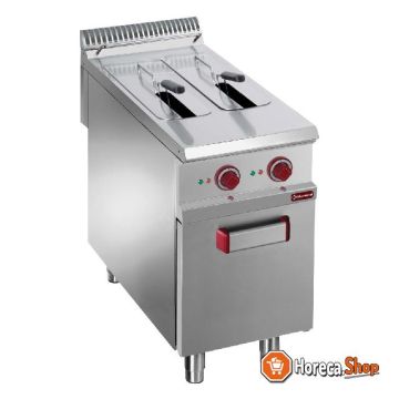 Electric fryer 2 tubs 8 liters on closed cupboard