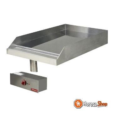 Electric roasting plate with chromed flat plate, flush-mounted