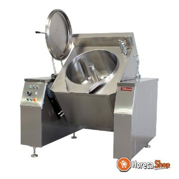 Electric tilting cooking kettle, with mixer 300 l., indirect heating