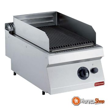 Gas lavasteengrill, rooster in gietijzer 1 2 mod. -top-
