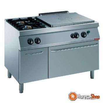 Stove 2 fires, 1 hot plate, gas oven gn 2 1, neutral cabinet