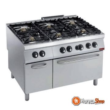 Gas stove 6 burners (power) gas oven gn 2 1, armoire neutre