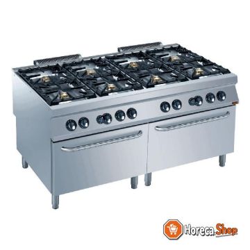 Gas stove 8 burners, 2 gas ovens gn 2 1