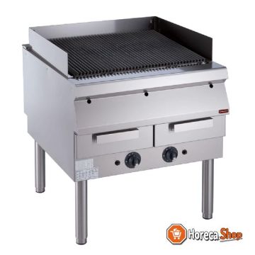 Gas grill, cast iron grid, with base