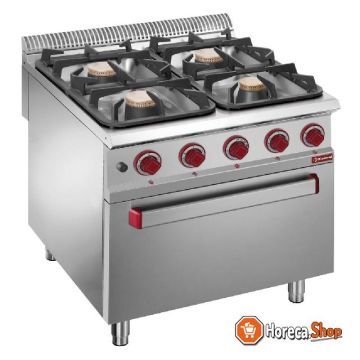 Gas stove with 4 burners on electric gn 2 1 oven