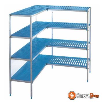 Shelving unit in aluminum for c1810   xpm, depth 400mm in  l  4 levels  maxicold