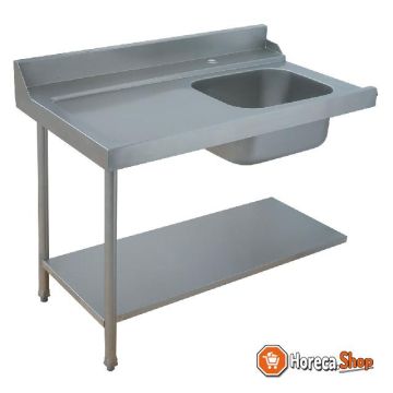 Walk-in table with pre-wash tub  left
