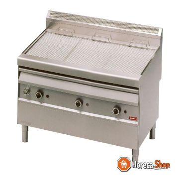 Gas steam grill with cooking grid in  o  shape, on furniture