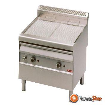 Gas steam grill with cooking grid in  o  shape, on furniture