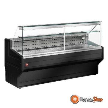 Refrigerated display counter with straight window 90 °, with reserve