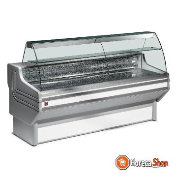 Refrigerated display counter curved window, ventilated, with reserve