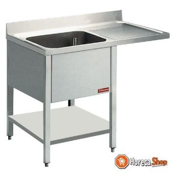 Sink with 1 tub 600x500xh325 and 1 right drip tray