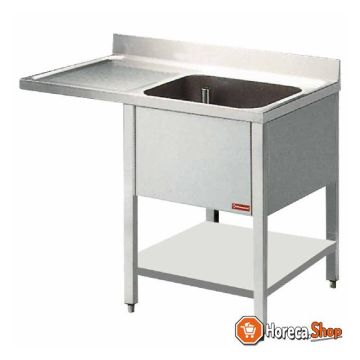 Sink with 1 tub 600x500xh325 and 1 left drip tray