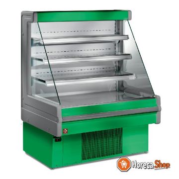 - designed for self-service sale. - takes up little space and therefore easy to install. - internal and external finish in plastic-coated steel plate, side walls in abs, bumper. - 4 presentation shelves in stainless steel aisi 304. - interior lighting.