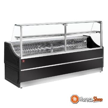 Refrigerated display counter straight windows 90 °, with reserve