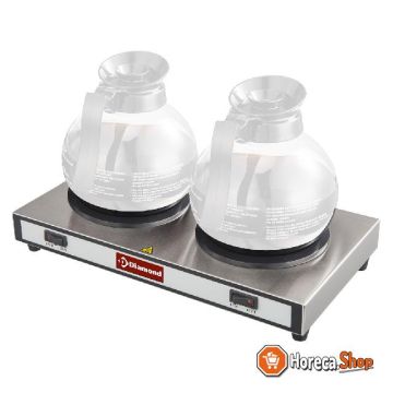 Heating plates for 2 carafes