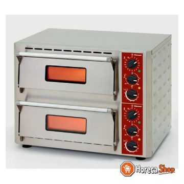 Electric pizza oven, 2 chambers (3 3 kw) 430x430xh100 mm