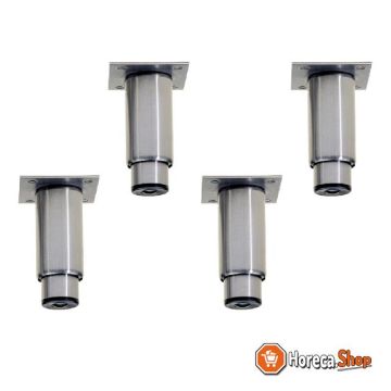 Kit of 4 adjustable legs in stainless steel for cupboards