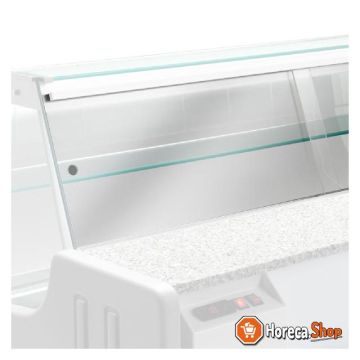 Sliding door in plexiglass on the service side (counters)