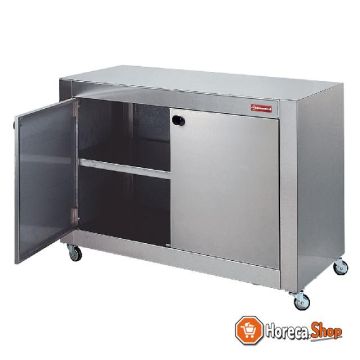 Base cabinet in stainless steel, on wheels